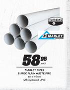 Marley Pipes E-Spec Plain Waste Pipe-6mx40mm Each
