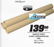 Marley Pipes E-Spec Underground Pipe-6mx110mm Each
