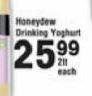 Honeydew Drinking Yoghurt-2Ltr Each