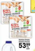 Rainbow Simply Chicken Viennas-1Kg Each