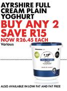 Ayrshire Full Cream Plain Yoghurt-Each