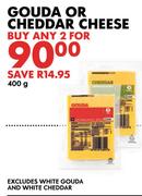 Gouda Or Cheddar Cheese Excluding White Gouda And White Cheddar-2x400g 