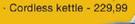 Platinum Classic Black Cordless Kettle-Each