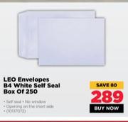 LEO Envelopes B4 White Self Seal Box Of 250