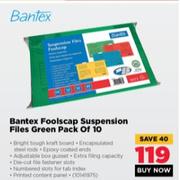 Bantex Foolscap Suspension Files Green Pack Of 10