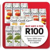Ceres 100% Juice Blend Assorted-4 x 6 x 200ml