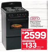 Defy Black Compact 4 Plate Stove(DSS514)
