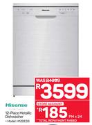 Hisense 12 Place Metallic Dishwasher(H12DESS)