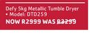 Defy 5Kg Metallic Tumble Dryer DTD259