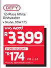 Defy 12 Place White Dishwasher DDW175