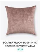 Scatter Pillow Dusty Pink Distressed Velvet 60 x 60