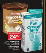 Red Bicycle Flavoured Powdered Drink-400g Plus Housebrand Long Life Milk-1Ltr