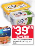 Flora Fat Spread Assorted 1Kg Or Proactiv 500g Tub-Each