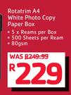 Rotatrim A4 White Photo Copy Paper Box-5 Reams Per Box