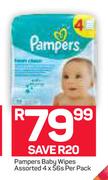 Pampers Body Wipes Assorted-4x56's Per Pack
