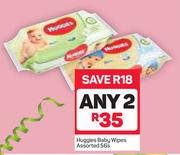 Huggies Baby Wipes Assorted 56's Pack-For 2