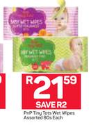 PnP Tiny Tots Wet Wipes Assorted-80's Each