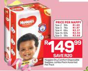Huggies Dry Comfort Disposable Nappies Size 3 76's Pack-Per Nappy