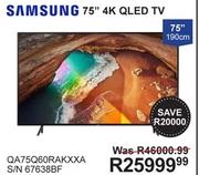 Samsung 75" 190cm 4K QLED TV QA75Q60RAKXXA