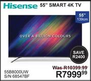 Hisense 55" 139cm Smart 4K TV 55B8000UW 