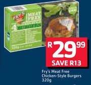 Fry's Meat Free Chicken Style Burgers-320g
