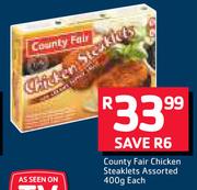 Country Fair Chicken Steaklets Assorted-400g Each