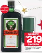 Jagermeister Herb Liqueur 750ml And 2x Ice Mould