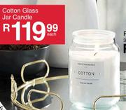 Cotton Glass Jar Candle-Each
