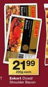 Eskort Diced/Shoulder Bacon-200g Each