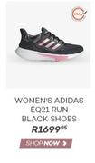 Women's Adidas EQ21 Run Black Shoes