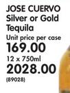 Jose Cuervo Silver or Gold Tequila-12 x 750ml