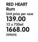 Red Heart Rum-12 x 750ml