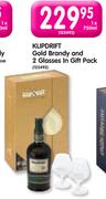 Klipdrift Gold Brandy-750ml and 2 Glasses in Gift Pack