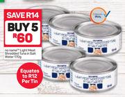 No Name Light Meat Shredded Tuna In Salt Water-5x170g