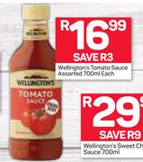 Welligton's Tomato Sauce Assorted-700ml Each