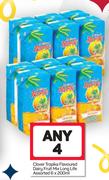 Clover Tropika Flavoured Dairy Fruit Mix Long Life Assorted-Any 4 x 6x200ml
