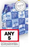 PnP Natural Spring Still Or Sparkling Water Assorted-Any 5 x 6x500ml 