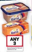 Rama Original Fat Spread-Any 3x1kg Brick Or Tube