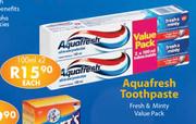 Aquafresh Toothpaste-2 x 100ml Each