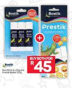 Bostik Glue Stick 3x25g And Prestik Wallet 100g-For Both