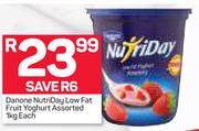 Dannone Nutriday Low Fat Fruit Yoghurt Assorted-1Kg Each