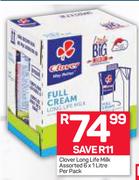 Clover Long Life Milk Assorted-6x1Ltr Per Pack