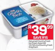 Dairymaid Country Fresh Ice Cream Assorted 1.5/1.8Ltr (Country Fresh Only)-Each