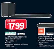Hisense 2.1 Channel Soundbar With Wireless Subwoofer HS212