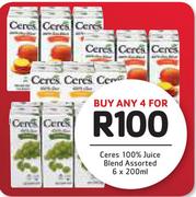 Ceres 100% Juice Blend Assorted-4 x 6 x 200ml
