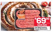PnP Bulk Country Classic Boerewors-Per kg