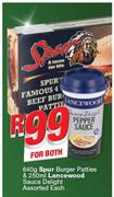 Spur Burger Patties 640g & Lancewood Sauce Delight 250ml-For Both