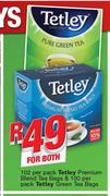 Tetley Premium Blend Tea Bags 102's & Tetley Green Tea Bags 100's-For Both
