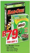 Nestle Cereal Milo 640g/Milo Duo 600g/Bar One 575g-For 2