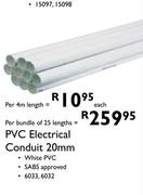 PVC Electrical Conduit 20mm-Per 4m Length-Each